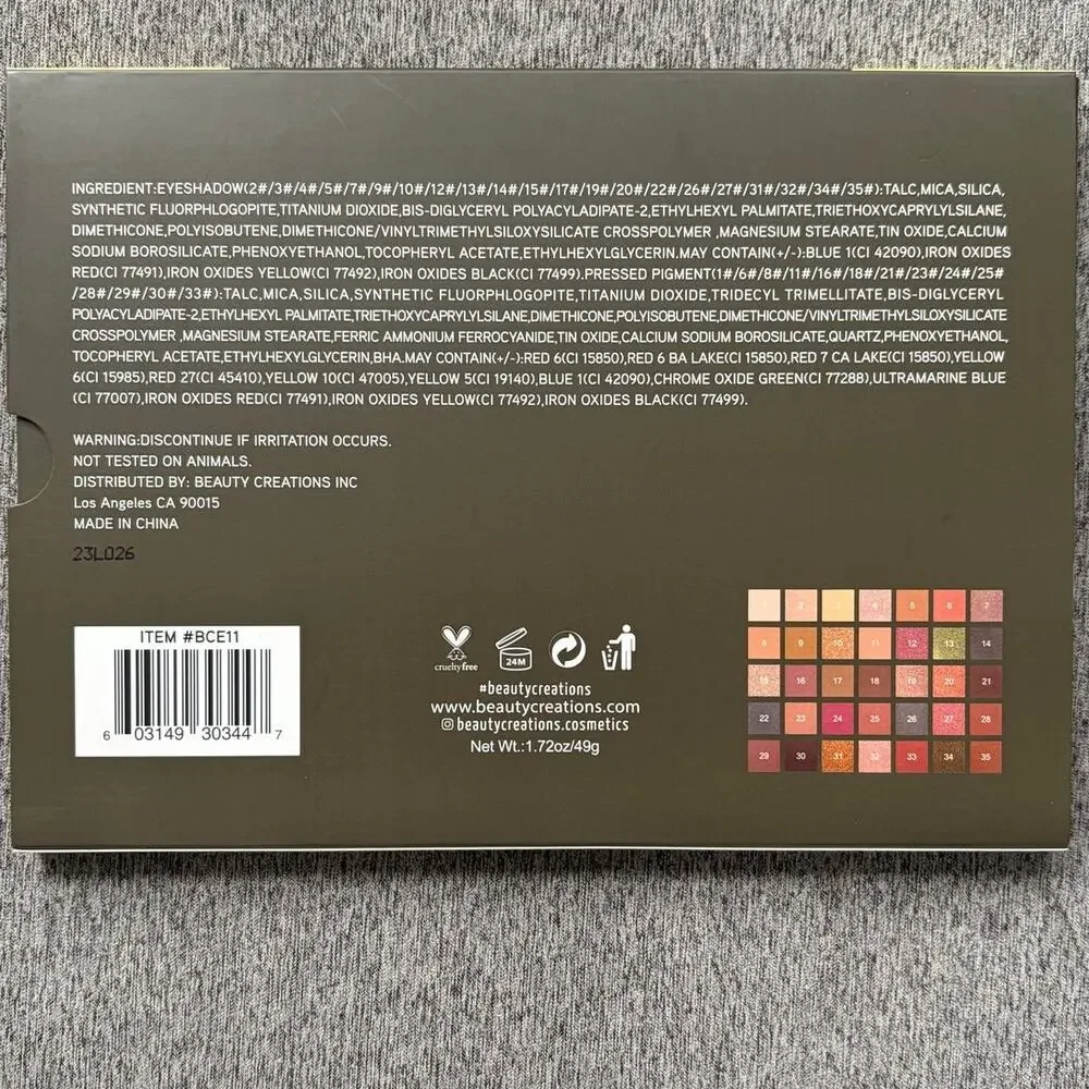 Beauty Creations Olivia 35 Color‎ Eyeshadow Palette